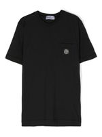 Stone Island Junior t-shirt à poche poitrine - Noir