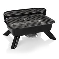 Princess 112252 Hybride Barbecue - Elektrische BBQ - Tafelmodel - 2000W - 44x 29cm - Gebruik elektrisch of met kolen