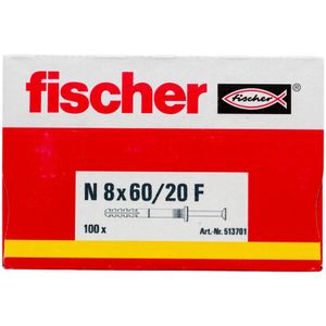 Fischer 513701 schroefanker & muurplug 100 stuk(s) Schroef- & muurplugset 60 mm