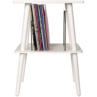 Crosley Manchester White tafeltje voor platenspeler en platen 50 albums - thumbnail