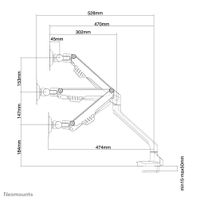 Neomounts FPMA-D750SILVER Monitor-tafelbeugel 1-voudig 25,4 cm (10) - 81,3 cm (32) Grijs Zwenkbaar, Roteerbaar, Kantelbaar - thumbnail