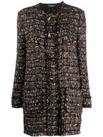 Dolce & Gabbana manteau droit en tweed - Marron