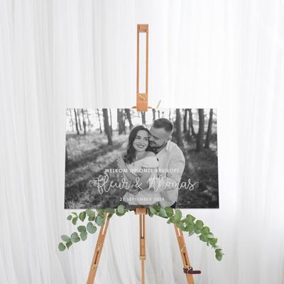 Gepersonaliseerd welkomstbord met foto