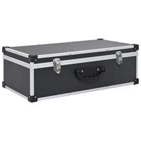 vidaXL Cd-koffer voor 80 cd's aluminium ABS zwart