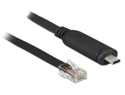 DeLOCK 63912 Seriële kabel, 2 m, USB Type-C, RJ45, zwart, 2 m, USB Type-C, RJ45, stekker/stekker)