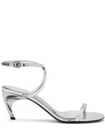 Alexander McQueen Armadillo 65mm metal-bar sandals - Argent