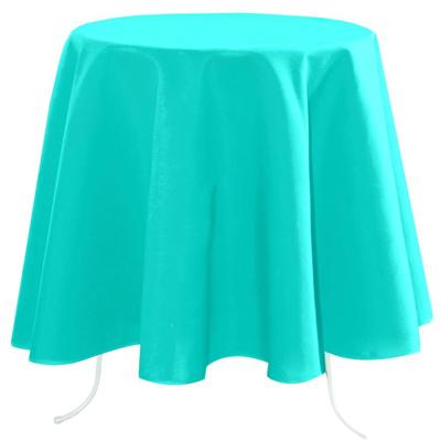 Stof Textiles Tafelkleed rond - D180 cm - turquoise - Eettafel tafellakens - polyester