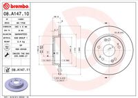 Remschijf BREMBO, Remschijftype: Massief, u.a. für Honda