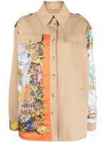 Moschino illustration-print panels shirt jacket - Tons neutres - thumbnail