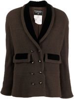 CHANEL Pre-Owned veste bicolore en tweed (années 1990) - Marron