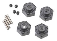 12mm Aluminum Hub (Black) (4pcs) (AX30429)