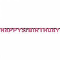 Letterslinger glitter Happy 50th Birtday pink - thumbnail