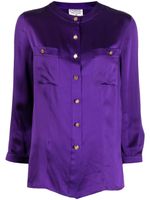 CHANEL Pre-Owned chemise sans col à boutons logo (années 1990-2000) - Violet - thumbnail