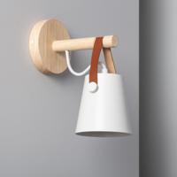 Wandlamp hangend 'Tyson' wit modern slaapkamer e27 fitting leeslamp - thumbnail