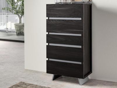 Hoge commode STANNA 5 lades gebrande eik