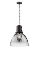 Fischer & Honsel Smoke glazen hanglamp Londo Ø 42cm 60603