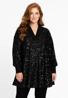 Yoek Tunic wide bottom PAILLET | Zwart | Maat 42/44