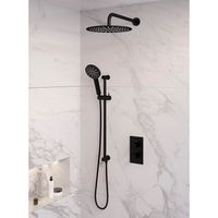 Inbouw Regendouche Set Brauer Black Edition Gebogen Wanduitloop Ronde Hoofddouche 30 cm Met Glijstang en Handdouche 3 Standen Mat Zwart Brauer - thumbnail