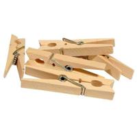 Wasknijpers bamboe hout - 120x stuks - basic size 7 cm - was ophangen - thumbnail