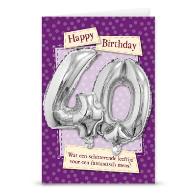 Kaart met folieballon 40 jaar