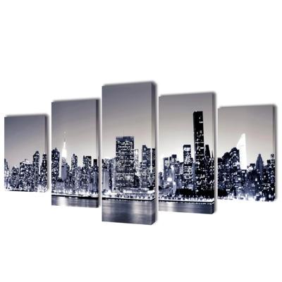 vidaXL Canvasdoeken monochroom New York skyline 100 x 50 cm