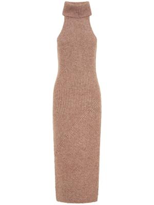 Nicholas Geribbelde jurk - Beige