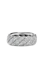 David Yurman bague Cable 7.5 mm Sculpted Cable pavée de diamants - Argent