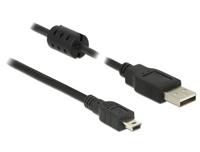 DeLock Kabel USB 2.0 Type-A stekker > USB 2.0 Mini -B stekker 5,0 m zwart