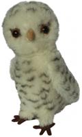 Clemens knuffel Miniatuur Uil 9 cm pluche grijs/wit