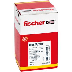 Fischer 513840 schroefanker & muurplug 100 stuk(s) Schroef- & muurplugset 40 mm