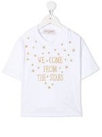 Alberta Ferretti Kids t-shirt à slogan pailleté - Blanc - thumbnail