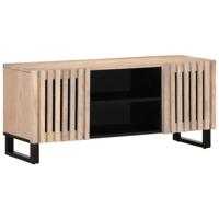 Tv-meubel 105x34x46 cm massief mangohout wit - thumbnail