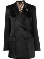 Philipp Plein blazer satiné à boutonnière croisée - Noir - thumbnail