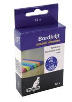 Schoolbordkrijt calico 12 st stofvrij ass