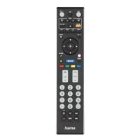Hama Universele afstandsbediening voor Sony TV's (infrarood, leerbaar, lichtgevende toetsen, slimme knop, Easy Modefunctie, ergonomische hoofdtoetsen, 10 m bereik) zwart