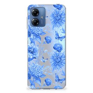 TPU Case voor Motorola Moto G14 Flowers Blue