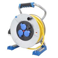 as - Schwabe Xperts Metall-Kabeltrommel 50 m Panzer-Leitung K35 AT-N07V3V3-F 3G1,5, Verlängerungskabel-Trommel mit 3 Schutzkontakt-Dosen 230 V, 16 A, Outdoor, IP44, Made in Germany I 22733