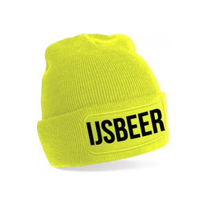 IJsbeer muts unisex one size - geel