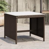 Tuinkrukken 4 st met kussens 41x41x36 cm poly rattan bruin - thumbnail