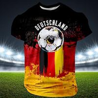 2024 vlag voetbal Duitsland designer etnisch heren 3D-print t-shirt tee henley shirt straat casual dagelijks t-shirt zwart korte mouw henley shirt zomer lente kleding s-3xl Lightinthebox - thumbnail