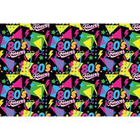 Fiestas Guirca Feest tafelkleed foute 80s party - 137 x 274 cm - papier - Jaren 80 thema feest versiering   -