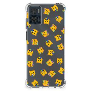 Doorzichtige Silicone Hoesje voor Motorola Moto E22 | E22i Katten Emojis