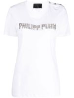 Philipp Plein t-shirt à logo strassé - Blanc