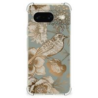 Case voor Google Pixel 8 Vintage Bird Flowers - thumbnail