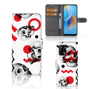 Telefoonhoesje met Naam OPPO A74 4G Skull Red