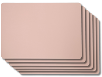 Jay Hill Placemats - Vegan leer - Grijs / Roze - dubbelzijdig - 46 x 33 cm - 6 Stuks - thumbnail