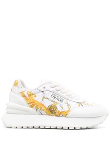 Versace Jeans Couture logo-patch almond-toe sneakers - Blanc