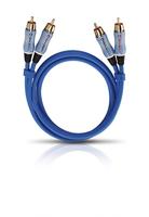 OEHLBACH BEAT - stereo audiokabel - RCA-kabelset voor cd-speler en versterker (effectieve afscherming & OFC-koper) - blauw - 50cm