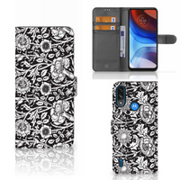 Motorola Moto E7i Power | E7 Power Hoesje Black Flowers