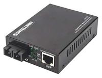 Intellinet Gigabit PoE + mediaconter SC singlemode 20 km, 508209, zwart, 10/100/1000 mbit/s